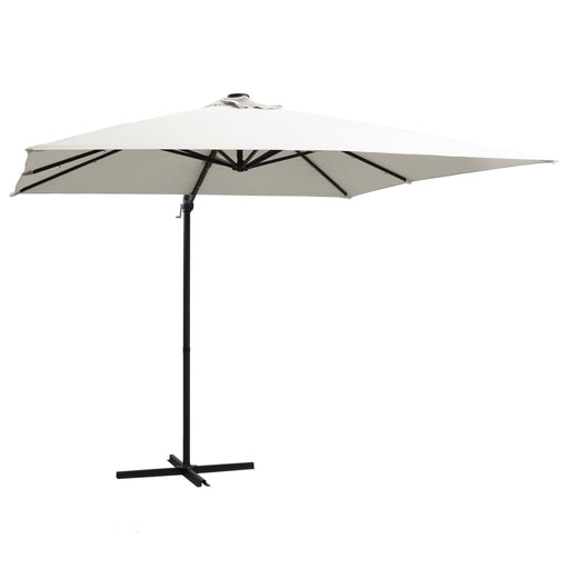 Zweefparasol Met Led-Verlichting En Paal Azuurblauw