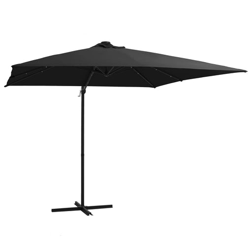 Zweefparasol Met Led-Verlichting En Paal Azuurblauw