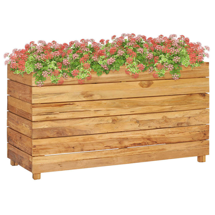 Plantenbak Verhoogd 50X40X38 Cm Massief Teakhout En Staal