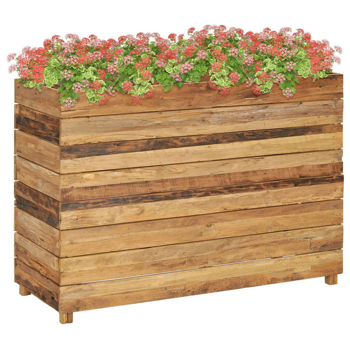 Plantenbak Verhoogd 50X40X38 Cm Massief Teakhout En Staal