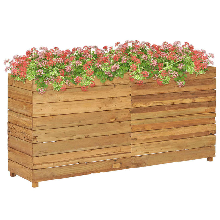 Plantenbak Verhoogd 50X40X38 Cm Massief Teakhout En Staal