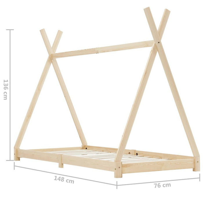 Kinderbedframe Massief Grenenhout 70X140 Cm