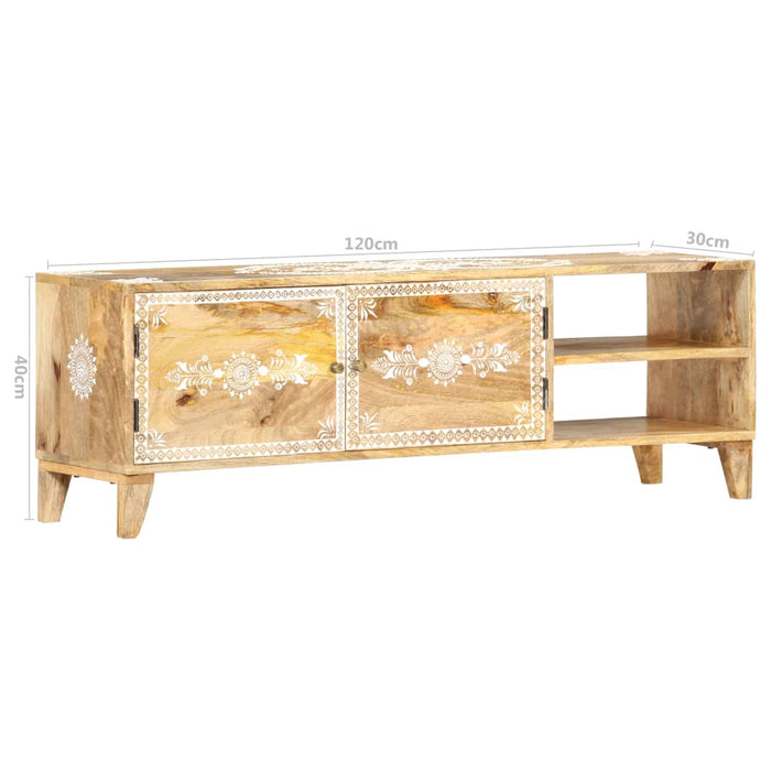 Tv-Meubel 120X30X40 Cm Massief Mangohout