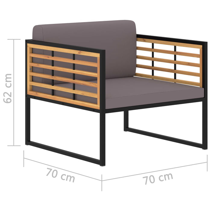 Tuinstoelen 2 St Met Kussens Massief Acaciahout Donkergrijs