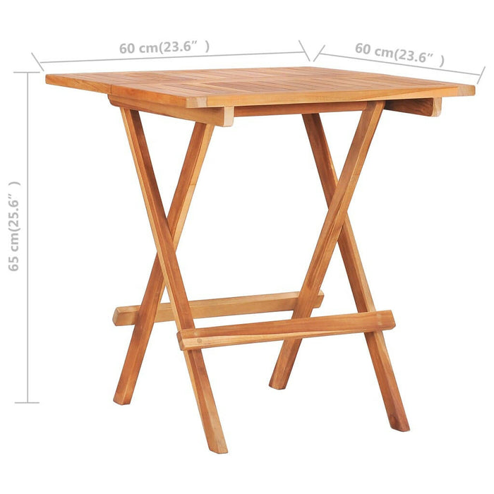 Bistrotafel Inklapbaar 60X60X65 Cm Massief Teakhout