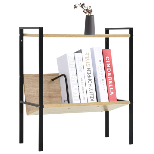 Boekenkast 2 Schappen 52X28X59 Cm Bewerkt Hout