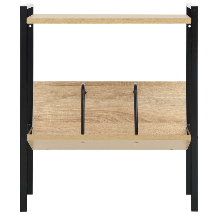 Boekenkast 2 Schappen 52X28X59 Cm Bewerkt Hout