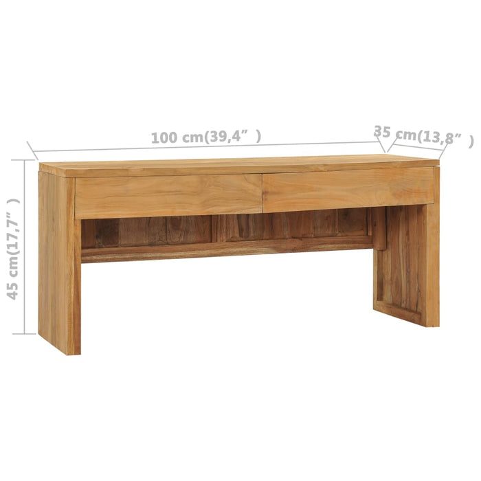 Tv-Meubel 100X35X45 Cm Massief Teakhout