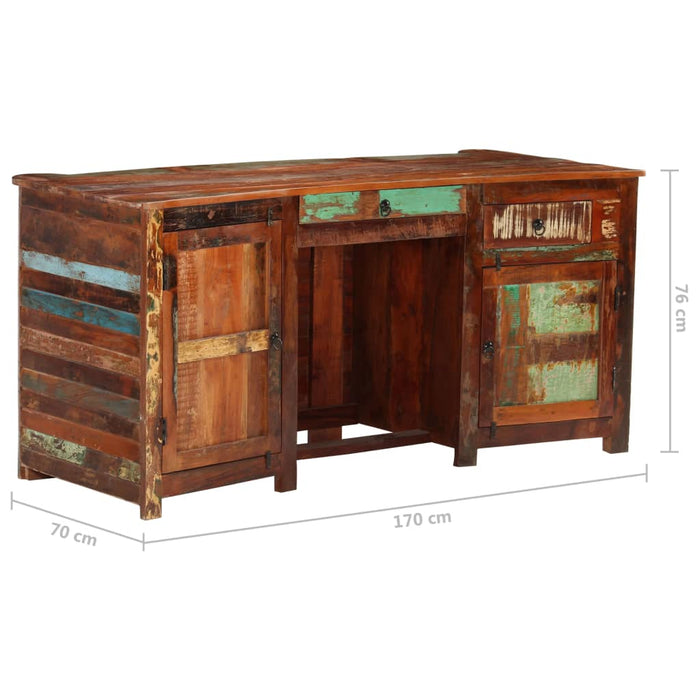 Bureau 170X70X76 Cm Massief Gerecycled Hout Bruin