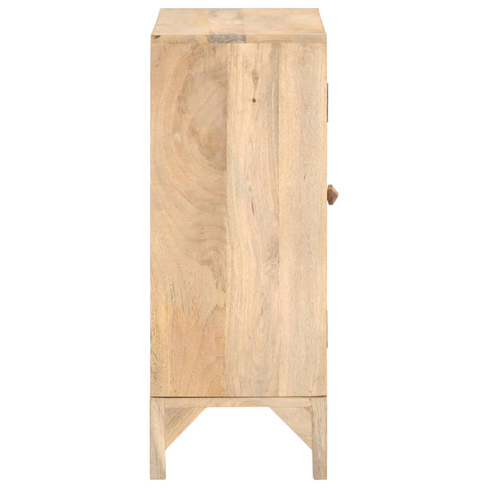 Dressoir 80X30X73 Cm Massief Mangohout En Natuurlijk Riet