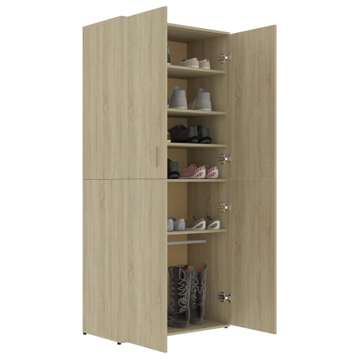 Schoenenkast 80X39X78 Cm Spaanplaat Kleurig Sonoma Eiken