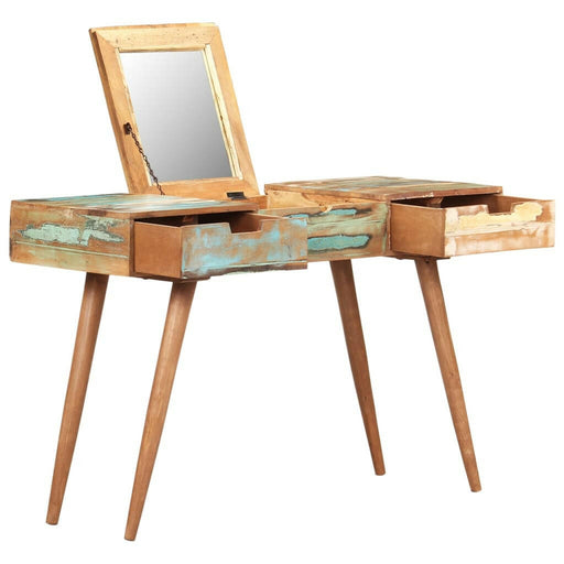 Kaptafel Met Spiegel 112X45X76 Cm Massief Gerecycled Hout