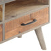 Tv-Meubel 130X35X51 Cm Massief Ruw Mangohout Grijs