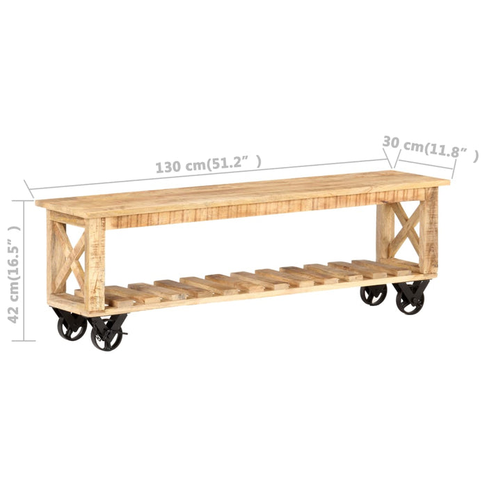 Tv-Meubel 130X30X42 Cm Ruw Mangohout