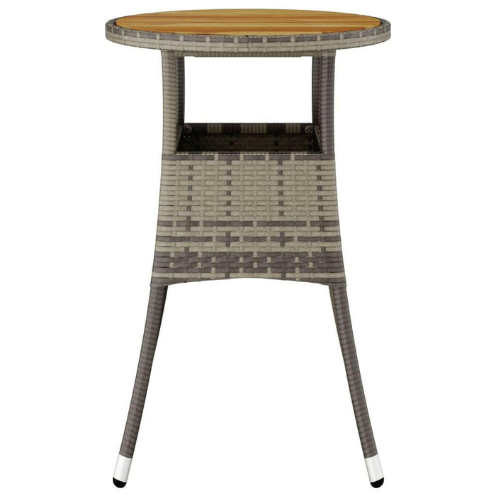 Tuintafel Ø60X75 Cm Acaciahout En Poly Rattan Grijs