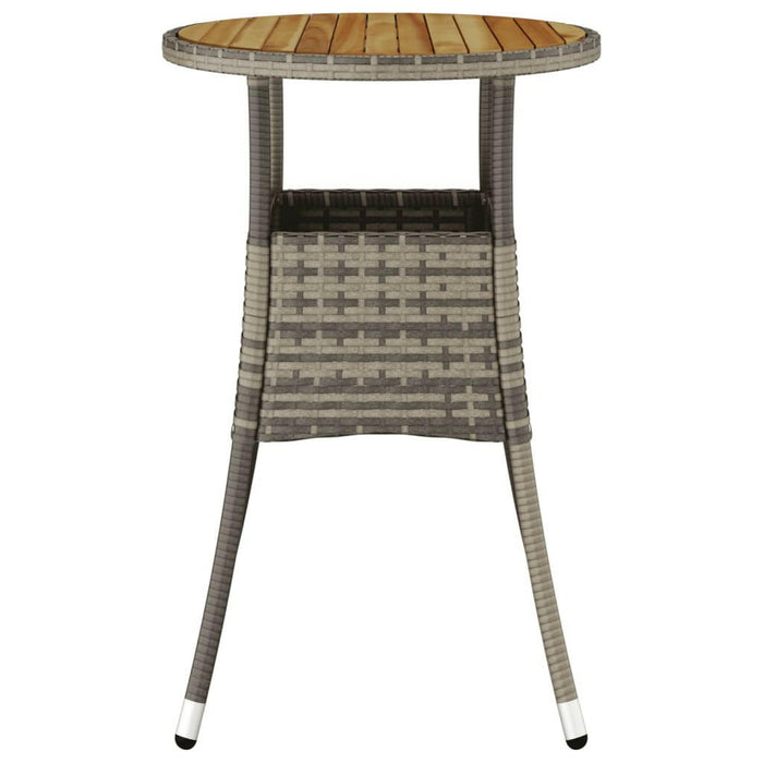 Tuintafel Ø60X75 Cm Acaciahout En Poly Rattan Grijs