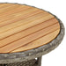 Tuintafel Ø60X75 Cm Acaciahout En Poly Rattan Grijs