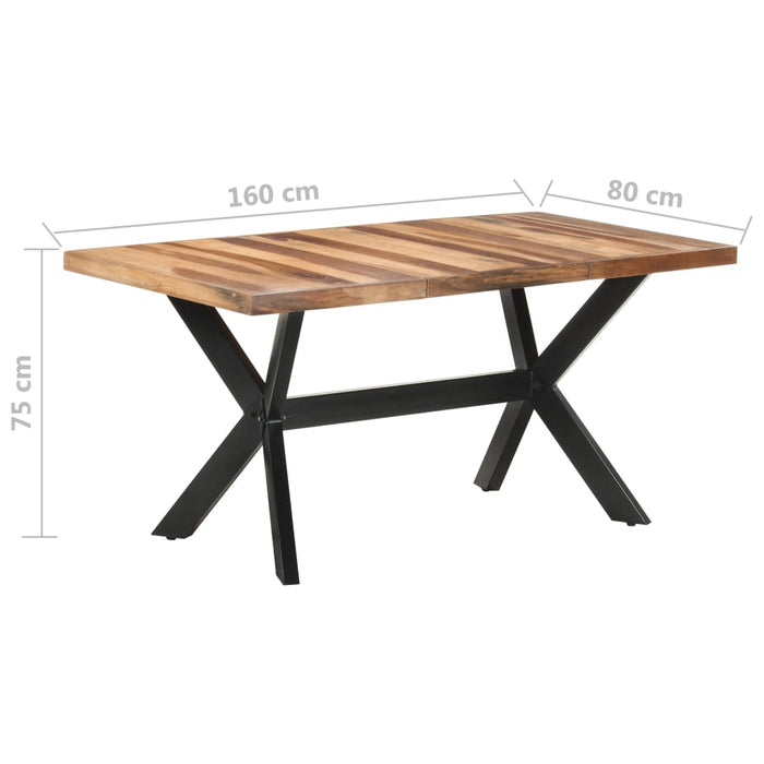 Eettafel Massief Hout Met Honingkleurige Afwerking