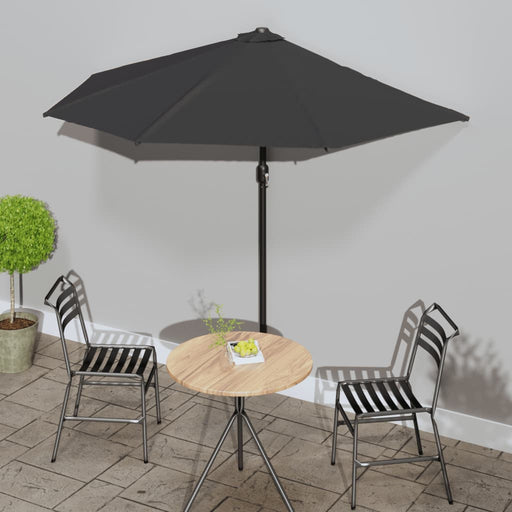 Balkonparasol Half Met Aluminium Paal 300X155 Cm