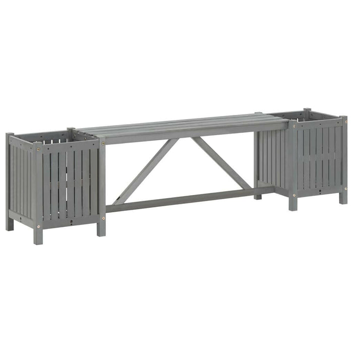 Tuinbank Met 2 Bloembakken 150X30X40 Cm Massief Acaciahout