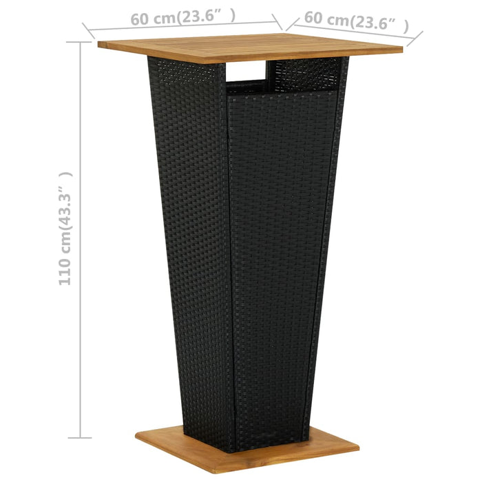 Bartafel Poly Rattan En Massief Acaciahout