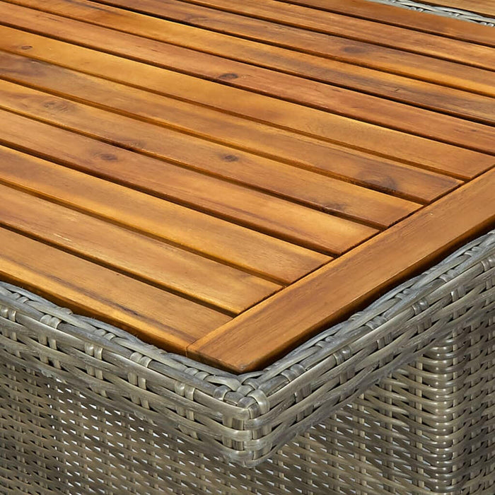 Tuintafel Poly Rattan En Massief Acaciahout Bruin