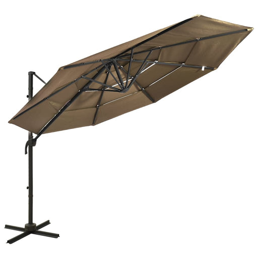 Parasol 4-Laags Met Aluminium Paal 3X3 M Azuurblauw