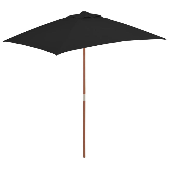 Parasol Met Houten Paal 150X200 Cm Kleurig