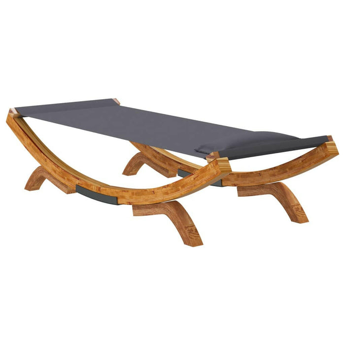 Loungebed 100X188,5X44 Cm Massief Gebogen Hout Antracietkleurig