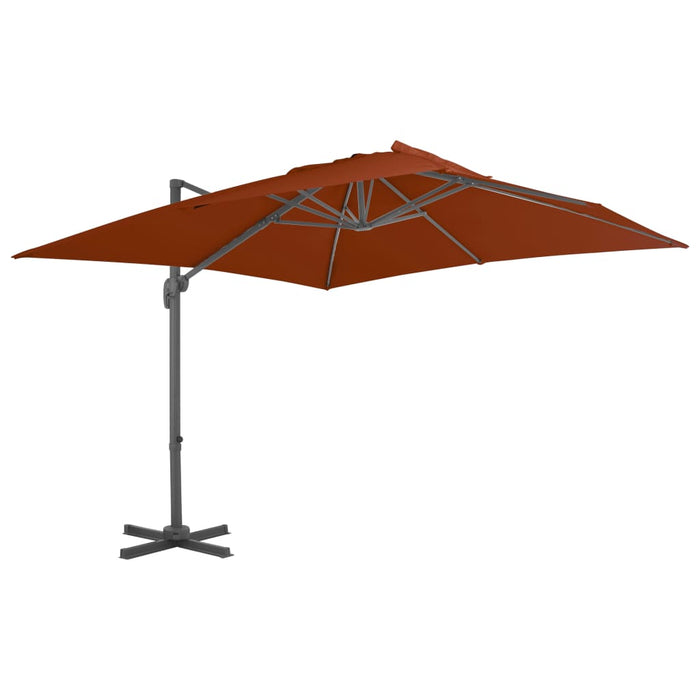 Zweefparasol Met Aluminium Paal 4X3 M Azuurblauw