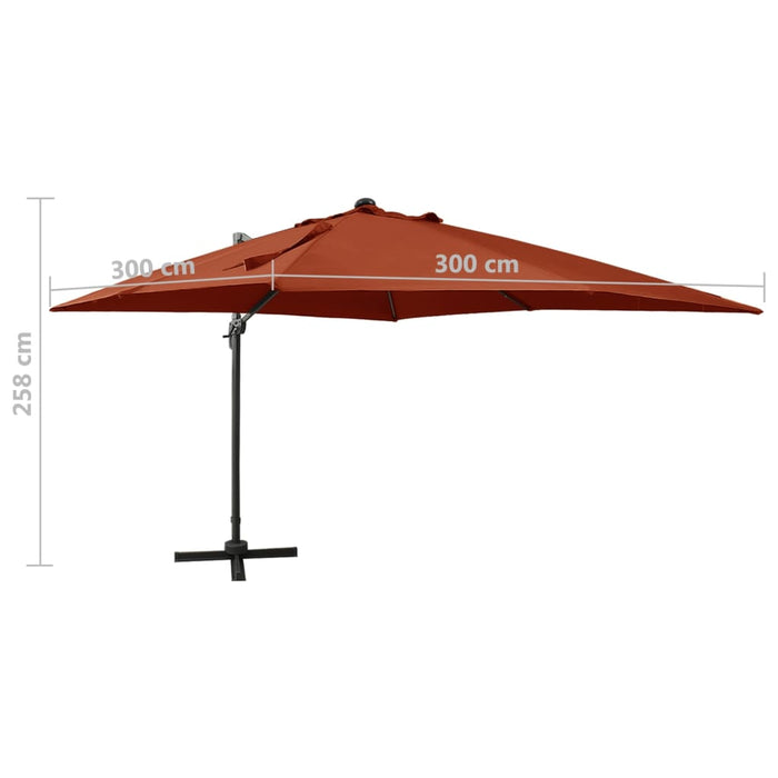 Zweefparasol Met Paal En Led-Verlichting 300 Cm Kleur