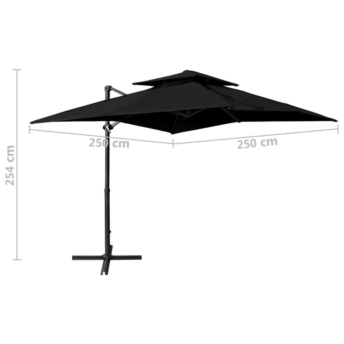 Zweefparasol Met Dubbel Dak 250X250 Cm