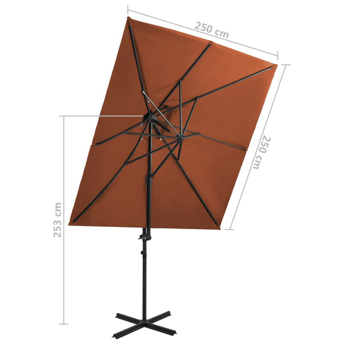 Zweefparasol Met Dubbel Dak 250X250 Cm Kleurig