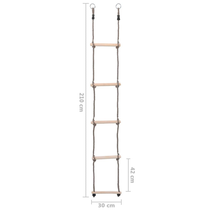 Ladder Met 5 Sporten 210 Cm Massief Grenenhout