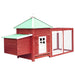 Kippenhok Met Nestkast 190X72X102 Massief Vurenhout Rood