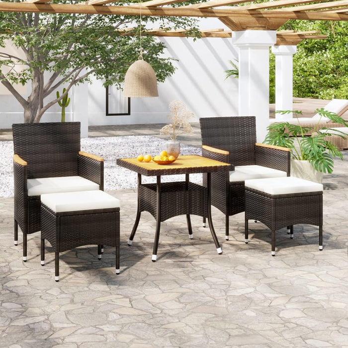 Tuinset Poly Rattan En Massief Acaciahout