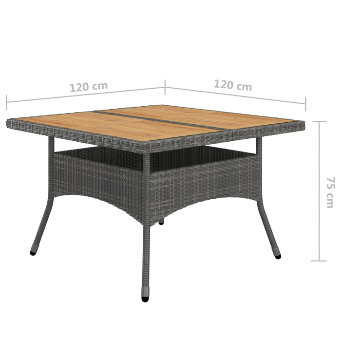 9-Delige Tuinset Poly Rattan En Acaciahout Grijs