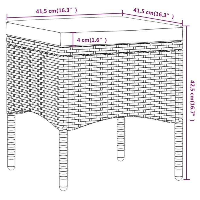 5-Delige Bistroset Poly Rattan En Massief Acaciahout