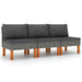 3-Delige Loungeset Poly Rattan En Massief Eucalyptushout