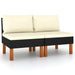 3-Delige Loungeset Poly Rattan En Massief Eucalyptushout