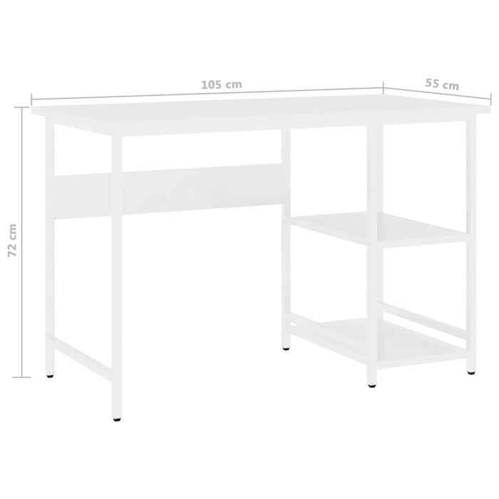 Computerbureau 105X55X72 Cm Mdf En Metaal