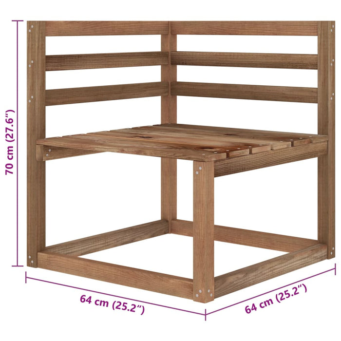 Tuinbank 2-Zits Pallet Met Felgroene Kussens Grenenhout