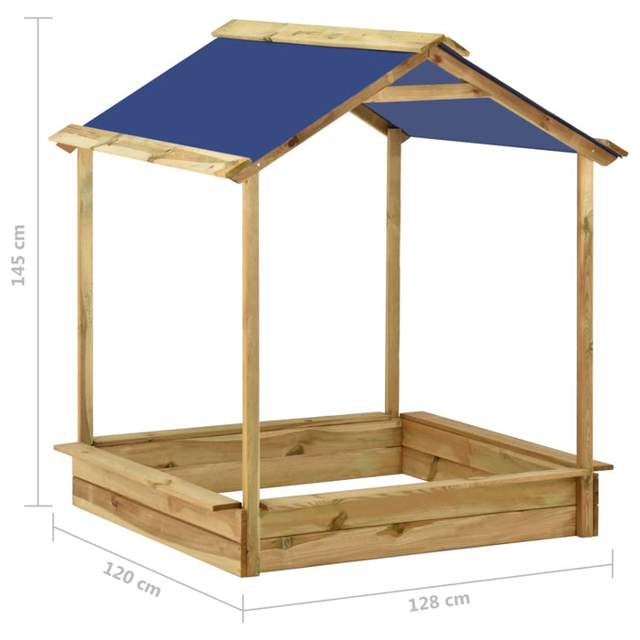 Buitenspeelhuis Met Zandbak 128X120X145 Cm Grenenhout