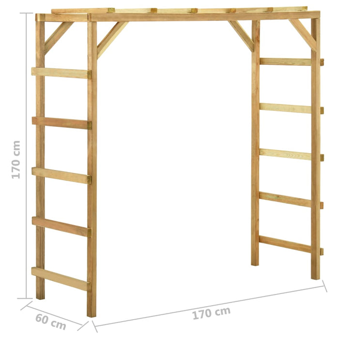 Kinderklimrek 170X60X170 Cm Massief Grenenhout