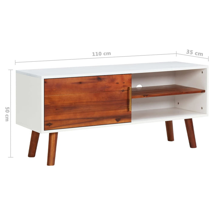 Tv-Meubel 110X35X50 Cm Massief Acaciahout En Mdf