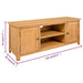 Tv-Meubel 110X35X44 Cm Massief Eikenhout