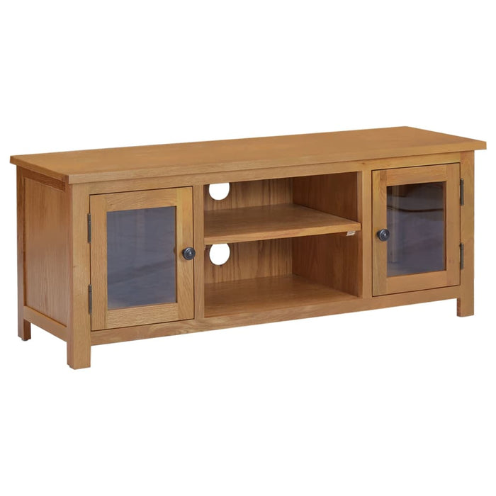 Tv-Meubel 110X35X44 Cm Massief Eikenhout