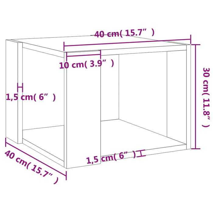 Salontafel 40X40X30 Cm Bewerkt Hout Kleurig