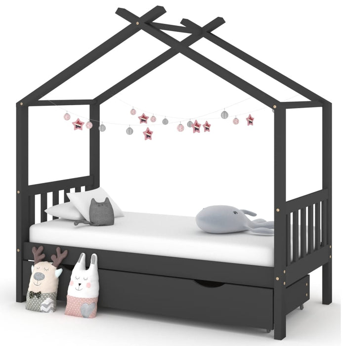 Kinderbedframe Met Lade Massief Grenenhout