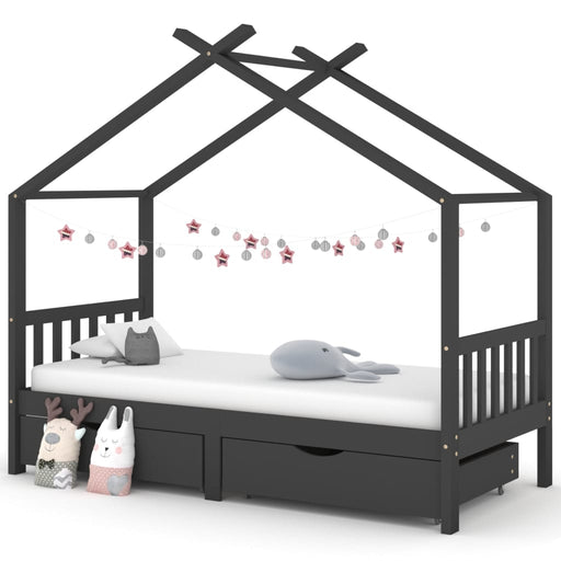 Kinderbedframe Met Lades Massief Grenenhout